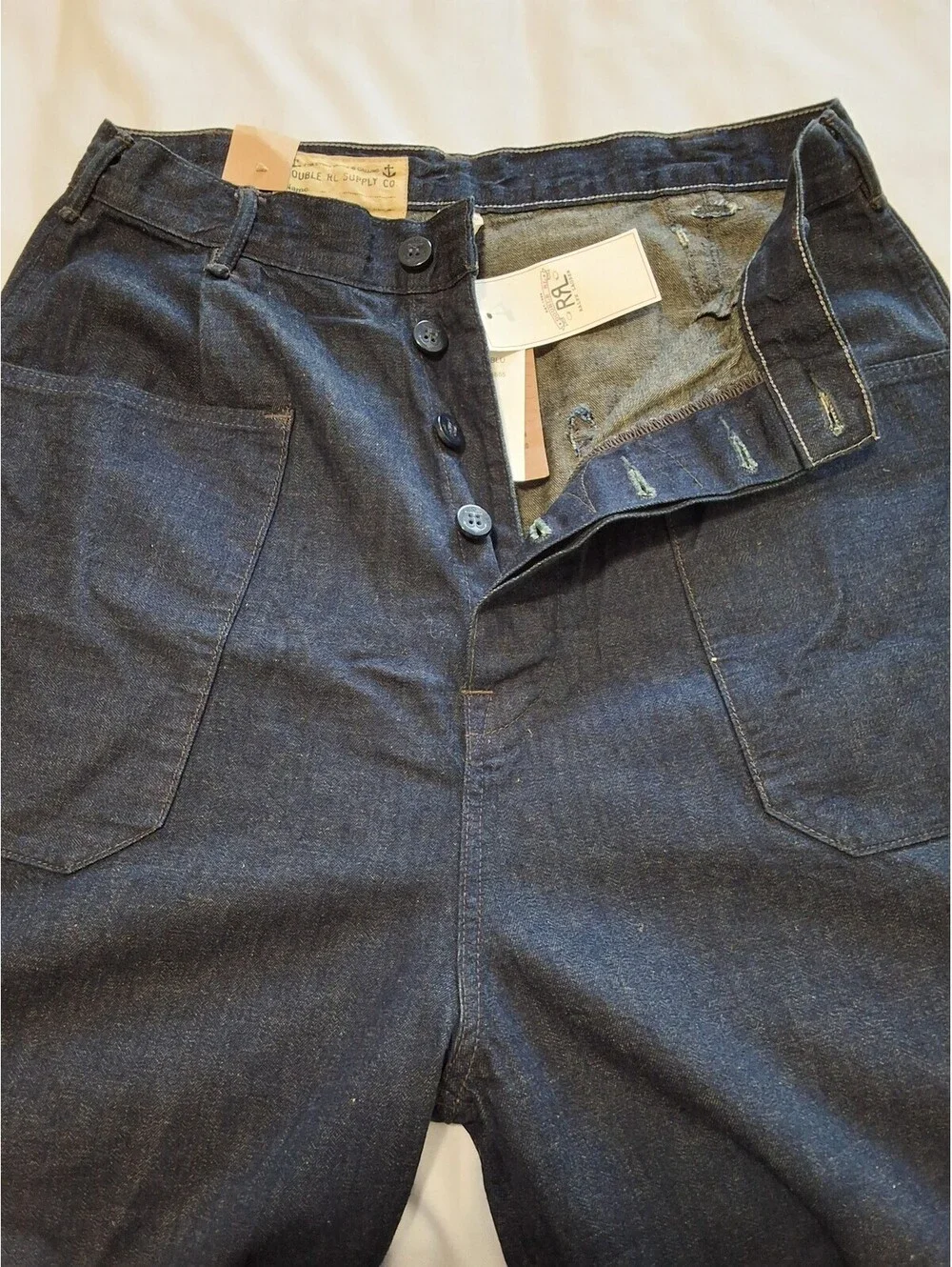 RRL Double RL Supply Co. Men's Navy Blue Denim Pants Size 28
